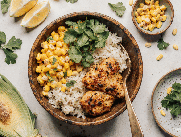The No-Fail Street Corn Chicken Rice Bowl: A 30-Minute Wonder