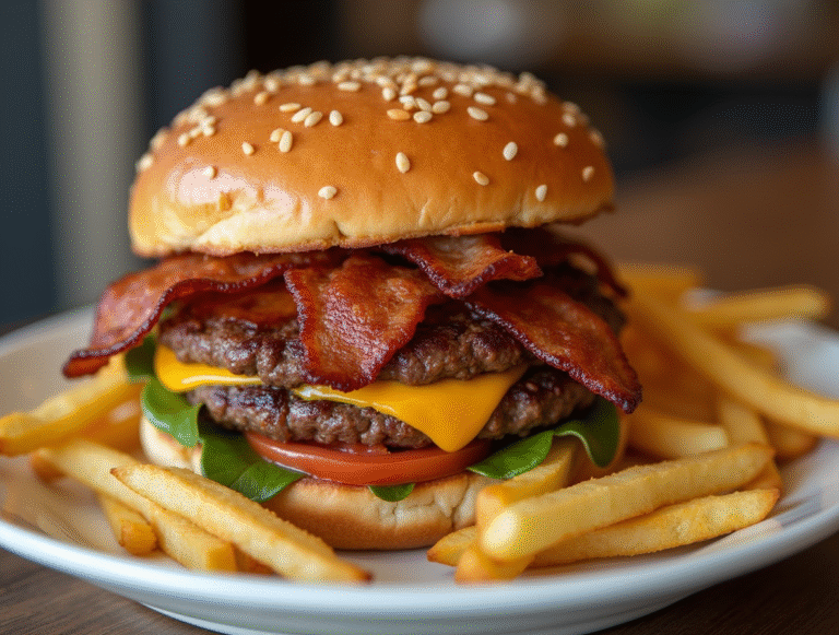 How to Make the Perfect Bacon Cheeseburger with Fries: Secret Restaurant Method